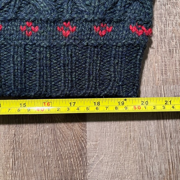 Vintage Woolrich Men’s XL Sweater Cable Knit Hunting Dogs Green Lodge Retro - Picture 8 of 12